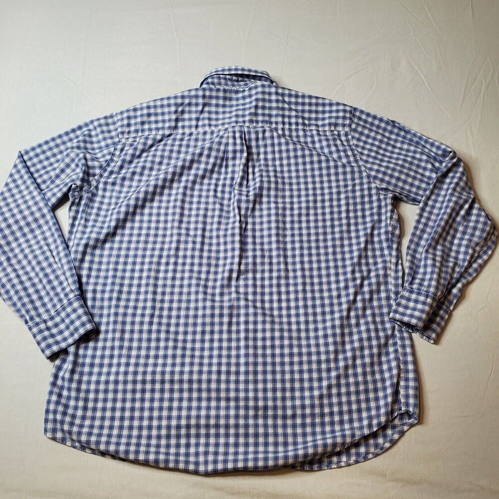 Peter Millar Men's Size XL Plaid Button Down Shirt Blue Plaid - Picture 3 of 7